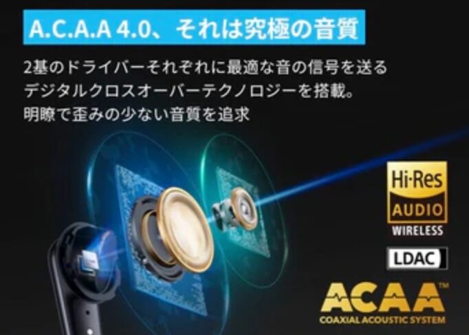 10.5mmと4.6mmの2つのダイナミックドライバー