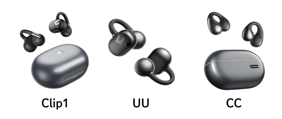 SOUNDPEATS Clip1 vs UU vs CC イヤーカフ3モデル比較表